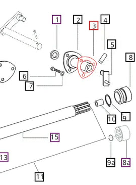 Mahindra Tractor Gasket - PTO Shifter Shaft 001233558R2 Mahindra Direct Parts