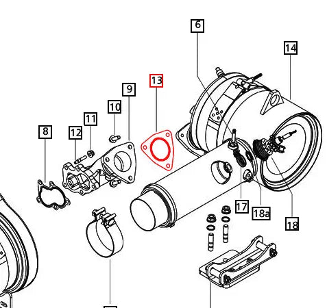 Mahindra Tractor Gasket Pipe TC to DOC 006027995D1 Mahindra Direct Parts