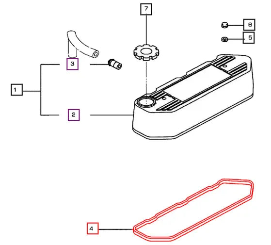 Mahindra Tractor Gasket - Rocker Cover 006054124K01 Mahindra Direct Parts