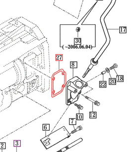 Mahindra Tractor Gasket - Shift Lever Cover 16492250021 Mahindra Direct Parts