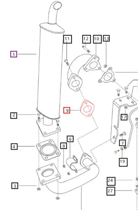 Mahindra Tractor Gasket TC Elbow to Stub Pipe 006001674B1 Mahindra Direct Parts