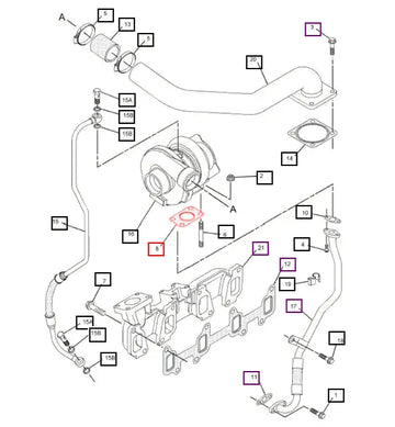 Mahindra Tractor Gasket Turbocharger 194-5390 Mahindra Direct Parts