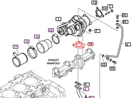 Mahindra Tractor Gasket Turbocharger 400629-00014A Mahindra Direct Parts