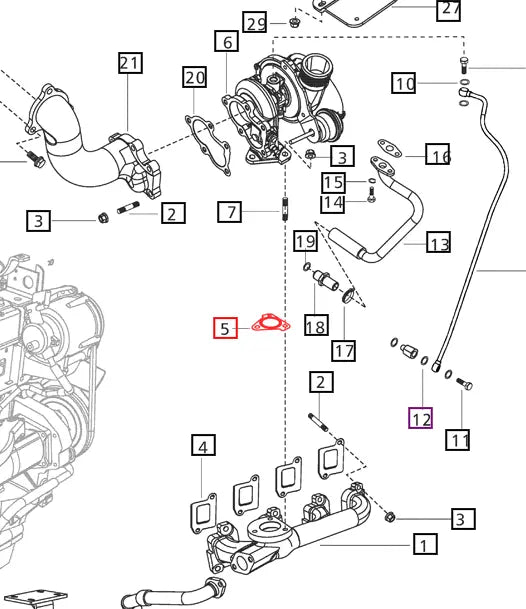 Mahindra Tractor Gasket Turbocharger Mounting 0024018 Mahindra Direct Parts