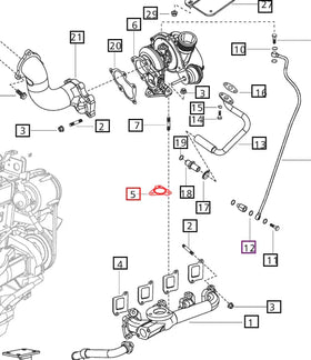 Mahindra Tractor Gasket Turbocharger Mounting 0024018 Mahindra Direct Parts