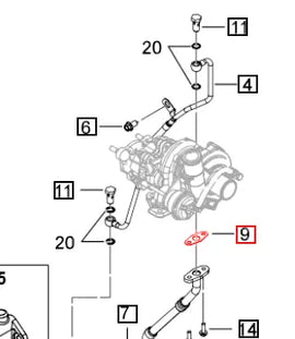 Mahindra Tractor Gasket Turbocharger Oil Drain 006038676V01 Mahindra Direct Parts