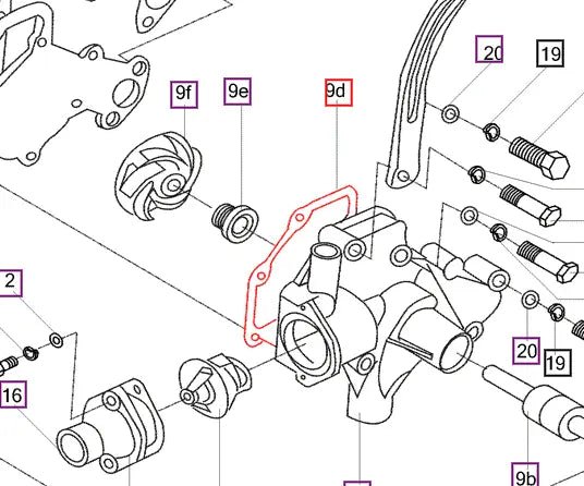 Mahindra Tractor Gasket - Water Pump 1307103DAA Mahindra Direct Parts