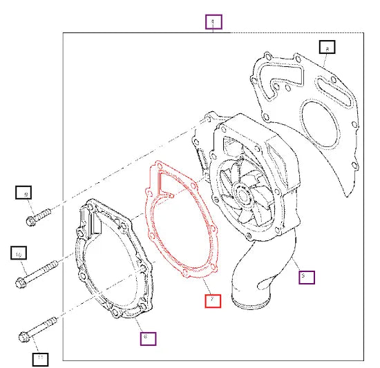 Mahindra Tractor Gasket Water Pump 24880234 Mahindra Direct Parts