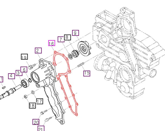 Mahindra Tractor Gasket - Water Pump E550073432 Mahindra Direct Parts