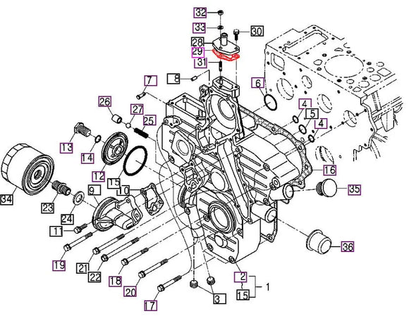 Mahindra Tractor Gasket - Water Return Flange for 10 Series Mahindra