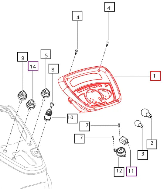 Mahindra Tractor Gauge / Instrument Cluster E007701445D92 Mahindra Direct Parts