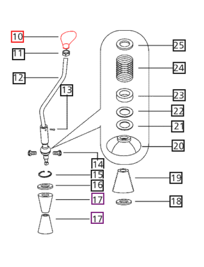 Mahindra Tractor Gear Shift Knob 1-4 and Reverse 000032057B12 Mahindra