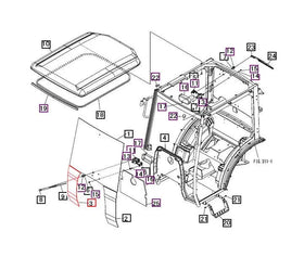 Mahindra Tractor Glass Right Hand RH 19486628000 Mahindra Direct Parts