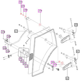 Mahindra Tractor Glass Side Hinge Hardware Kit E007518198D91 Mahindra