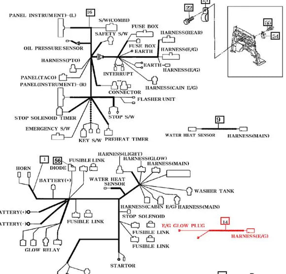 Mahindra Tractor Glow Plug Harness 15236682031 Mahindra Direct Parts