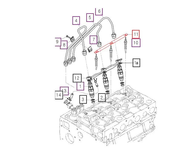 Mahindra Tractor Glow Plug Rail E580065562 Mahindra Direct Parts