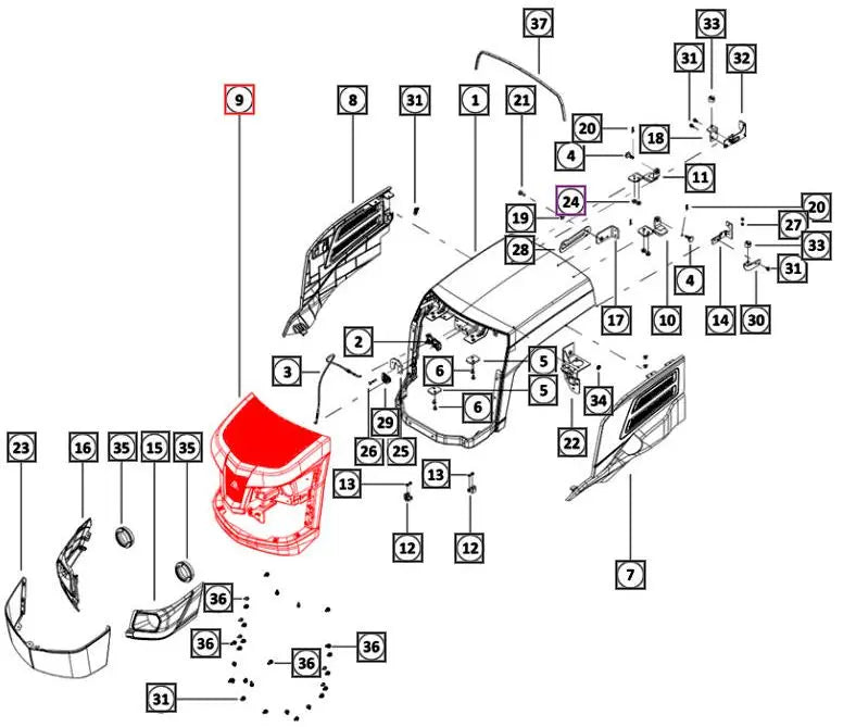 Mahindra Tractor Grill 007650369N91 Mahindra Direct Parts