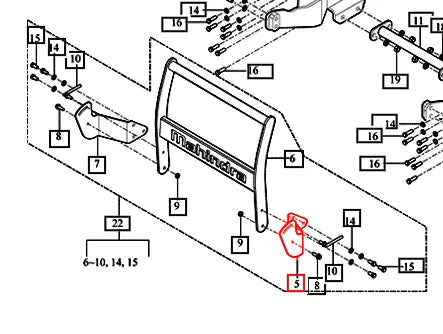 Mahindra Tractor Grill Guard Bracket Left Hand LH 85711006012GB Mahindra Direct Parts