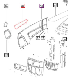 Mahindra Tractor Grill Side Panel Rear RH 007501221D1 Mahindra Direct Parts