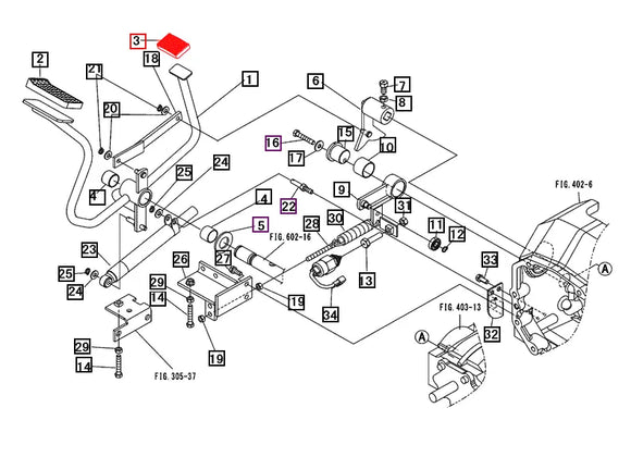 Mahindra Tractor HST Hydrostatic Reverse Pedal Pad 10320228000 Mahindra