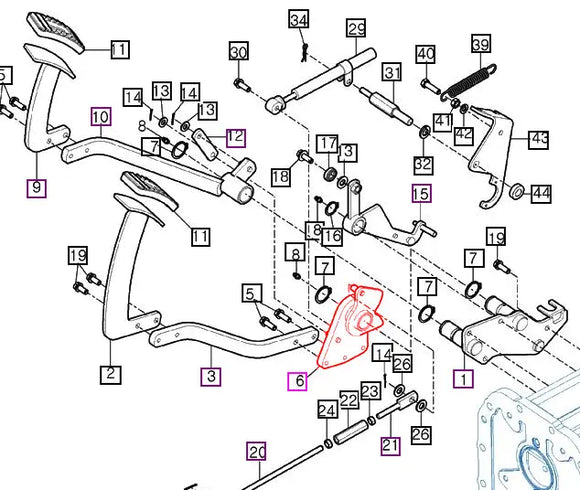 Mahindra Tractor HST Pedal Arm Forward 12382312300GB Mahindra Direct Parts