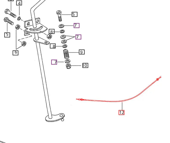 Mahindra Tractor Hand Throttle Cable 008000993B91 Mahindra Direct Parts