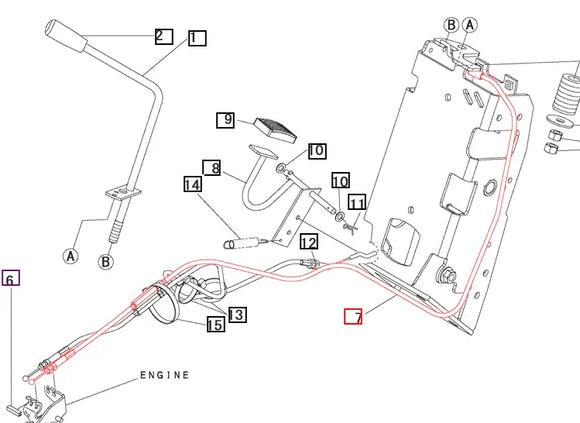 Mahindra Tractor Hand Throttle Cable 19570206000 Mahindra Direct Parts