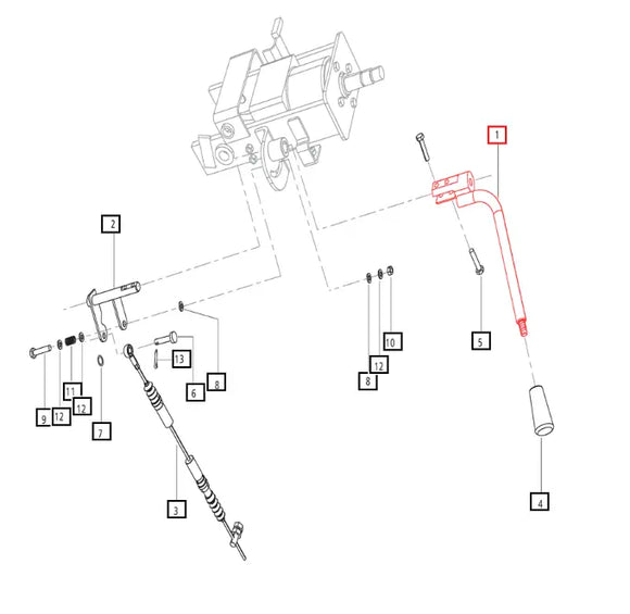 Mahindra Tractor Hand Throttle Lever E007603122D11 Mahindra Direct Parts