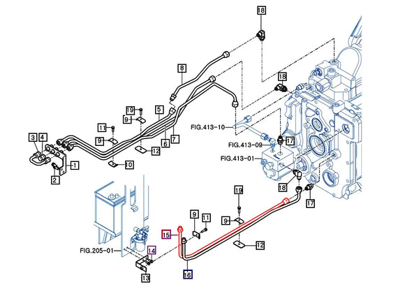 Mahindra Tractor Hard Hydraulic Line 11614072200GB Mahindra
