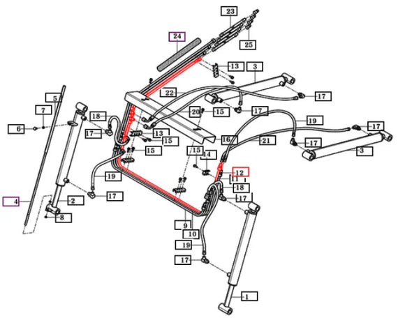 Mahindra Tractor Hard Line Boom Up 85213006000 Mahindra