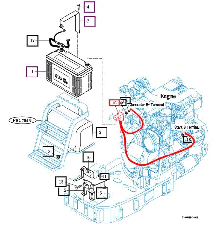 Mahindra Tractor Harness Assy, Battery 19146802201 Mahindra Direct Parts