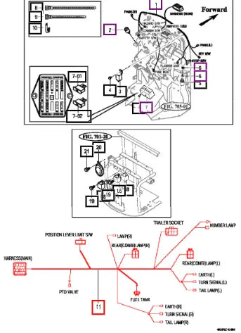 Mahindra Tractor Harness Assy, Rr 13016683602 Mahindra Direct Parts