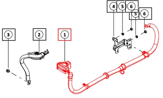 Mahindra Tractor Harness Battery Positive 007707981N91 Mahindra Direct Parts
