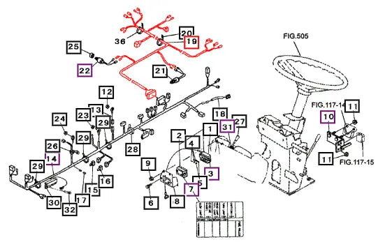 Mahindra Tractor Harness, B 19682988000 Mahindra Direct Parts