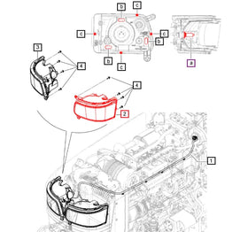 Mahindra Tractor Headlight Left Hand LH H07706776V91 Mahindra Direct Parts