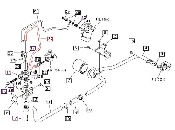 Mahindra Tractor High Pressure Hydraulic Line 19592511BR0 Mahindra Direct Parts