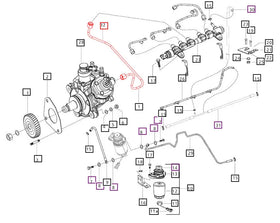 Mahindra Tractor High Pressure Line Fuel Injection Pump to Fuel Rail 006012682F1 Mahindra