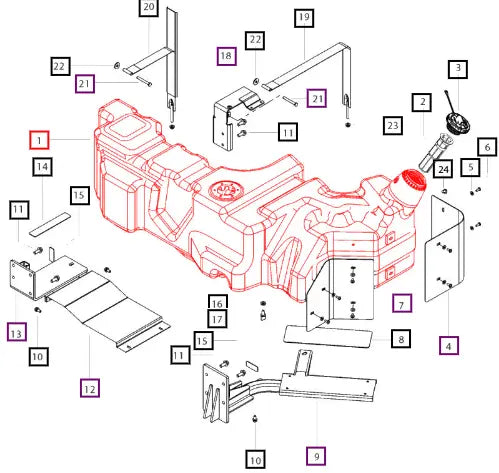 Mahindra Tractor Higher Capacity Fuel Tank E007545787D91 Mahindra Direct Parts