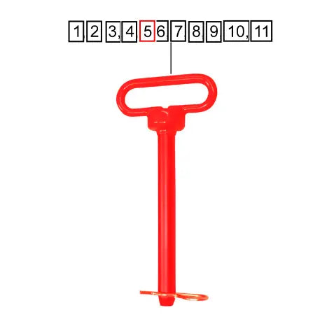 Mahindra Tractor Hitch Pin, Red 3/4 X 6-1/2 L1009900109 Mahindra Direct Parts
