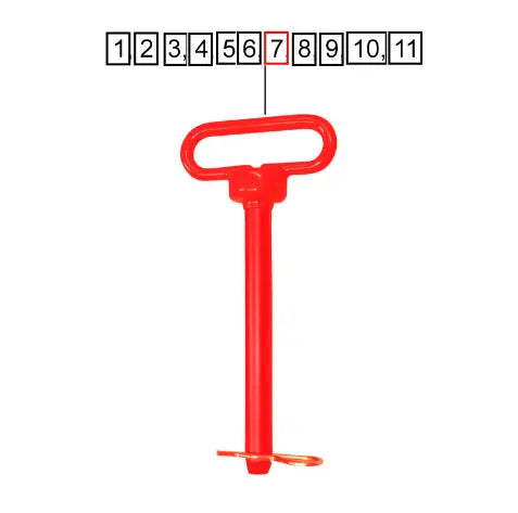 Mahindra Tractor Hitch Pin, Red 7/8 X 6-1/2 L1009900111 Mahindra Direct Parts