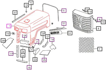Mahindra Tractor Hood 007500917B91 Mahindra Direct Parts