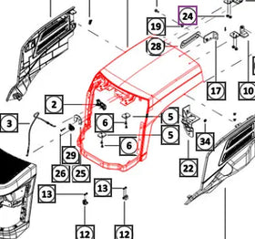 Mahindra Tractor Hood 007650521N11 Mahindra Direct Parts