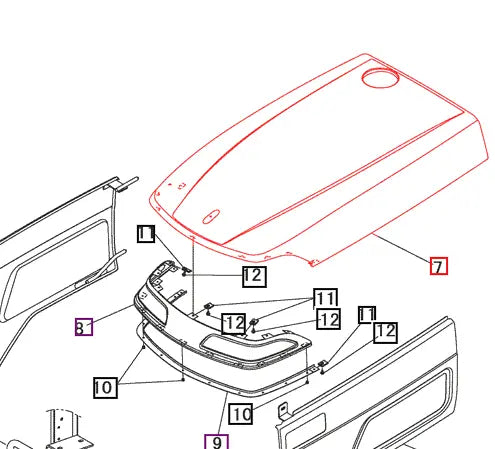 Mahindra Tractor Hood 10511136BP1 Mahindra Direct Parts