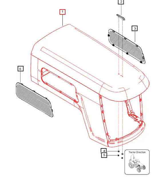 Mahindra Tractor Hood Assembly E007502212V92