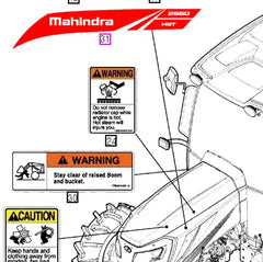Mahindra Tractor Background Hood Decal Left Hand LH 11469010051