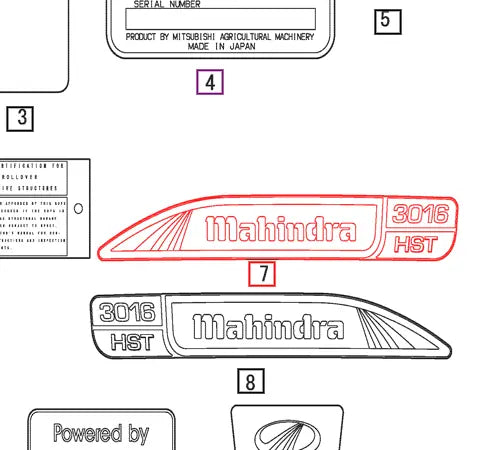 Mahindra Tractor Hood Decal LH 19468783000 Mahindra Direct Parts