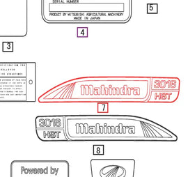 Mahindra Tractor Hood Decal LH 19468783000 Mahindra Direct Parts