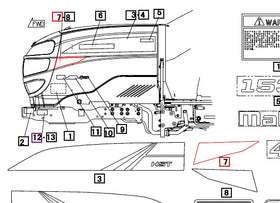 Mahindra Tractor Hood Decal Left Hand LH 19488788000 Mahindra Direct Parts