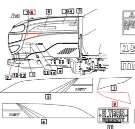 Mahindra Tractor Hood Decal Right Hand RH 19488789000 Mahindra Direct Parts