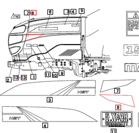 Mahindra Tractor Hood Decal Right Hand RH 19488789000 Mahindra Direct Parts